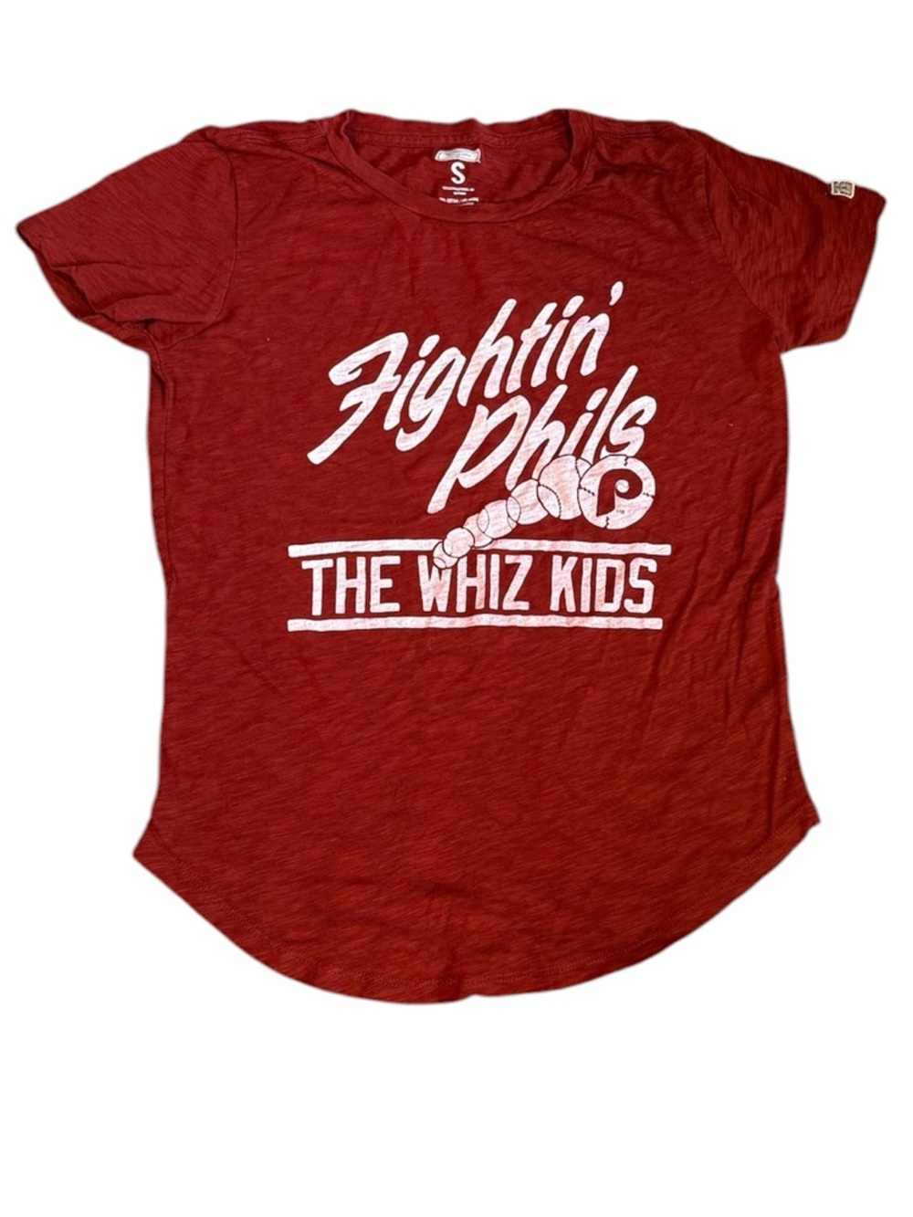 Tailgate Philadelphia Phillies Fightin Phils Whiz Kids Scoop Neck Tee Red Small
